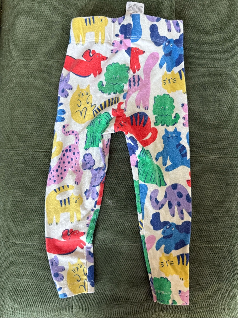 Mini Boden Cat & Dog Print Leggings Colorful 2-3Y